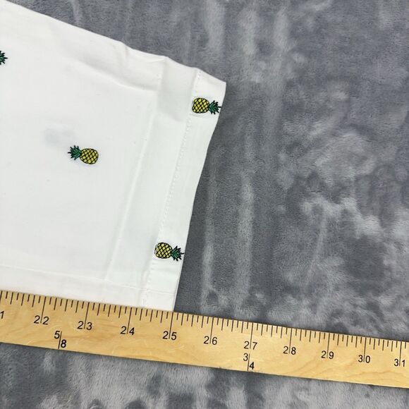 Talbots Pants Womens Sz 10P White Girlfriend Chino Pineapple Embroidered - Picture 12 of 12